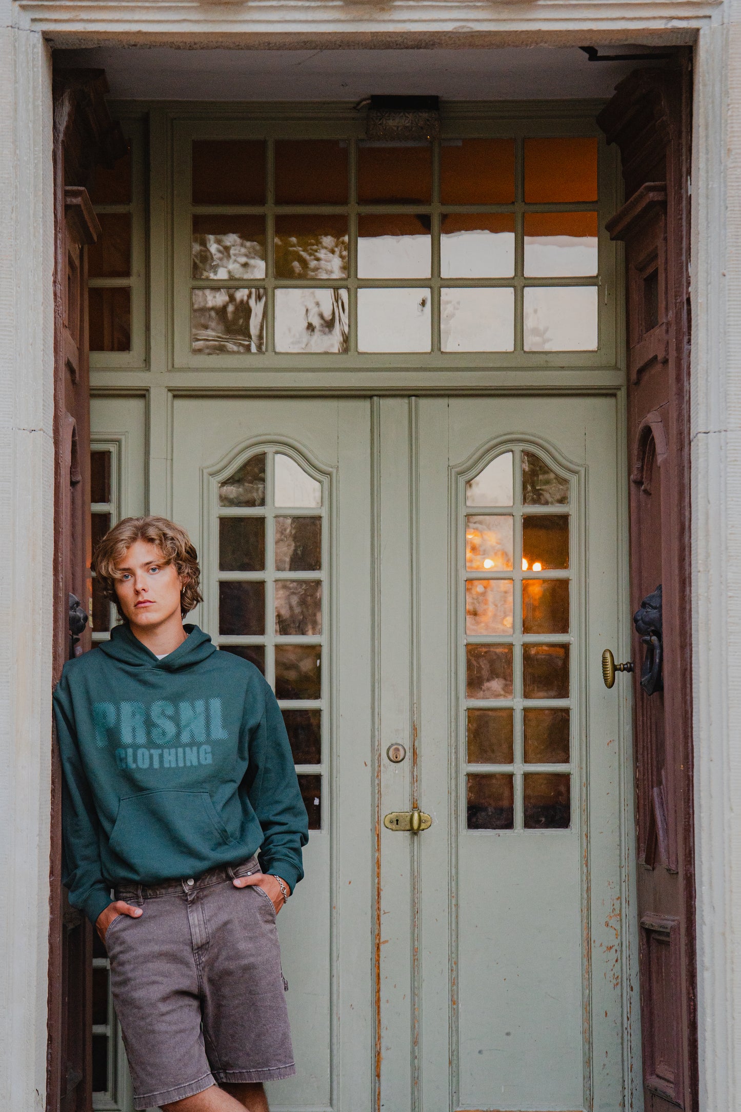 DOTTED LOGO - PINE GREEN HOODIE
