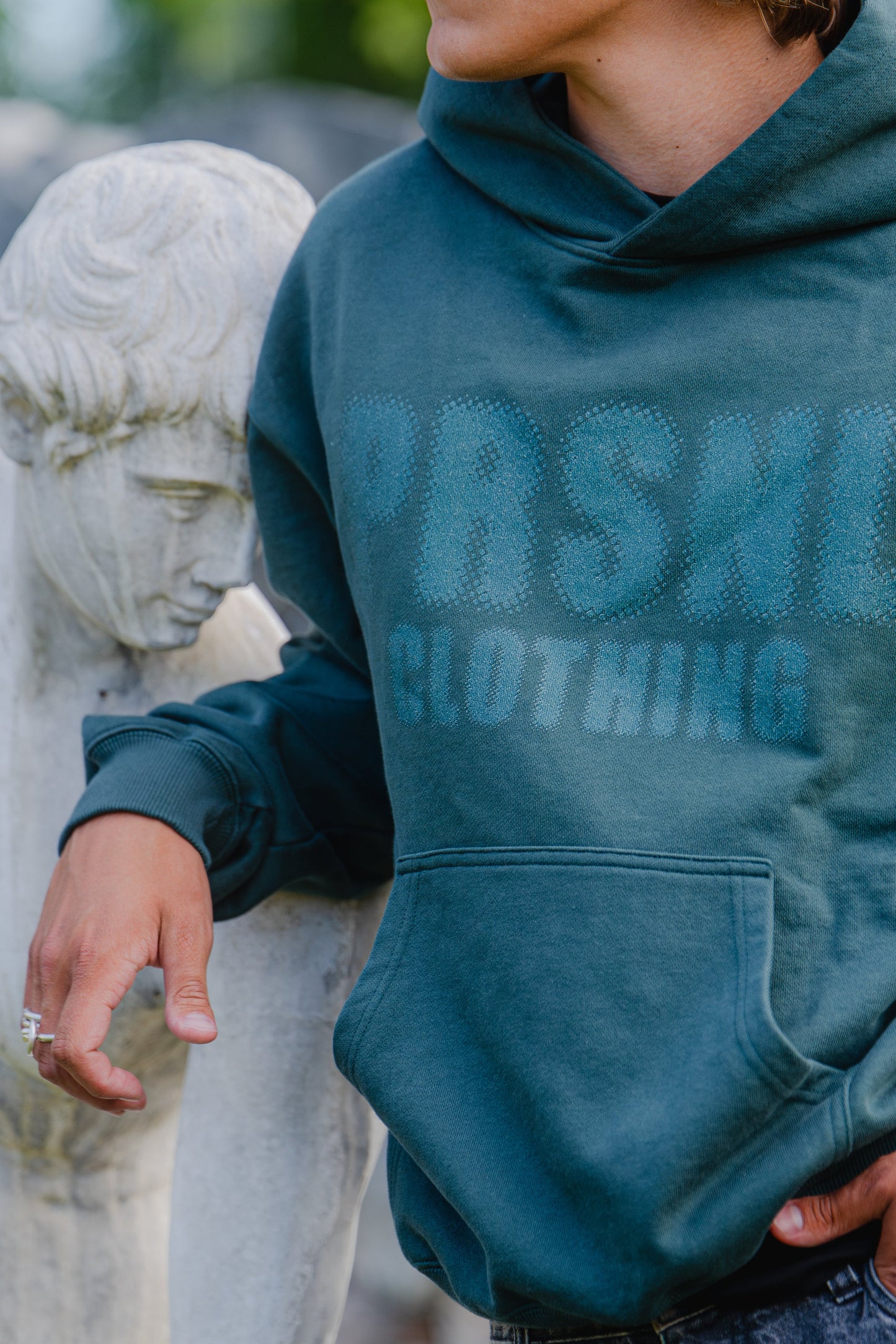 DOTTED LOGO - PINE GREEN HOODIE